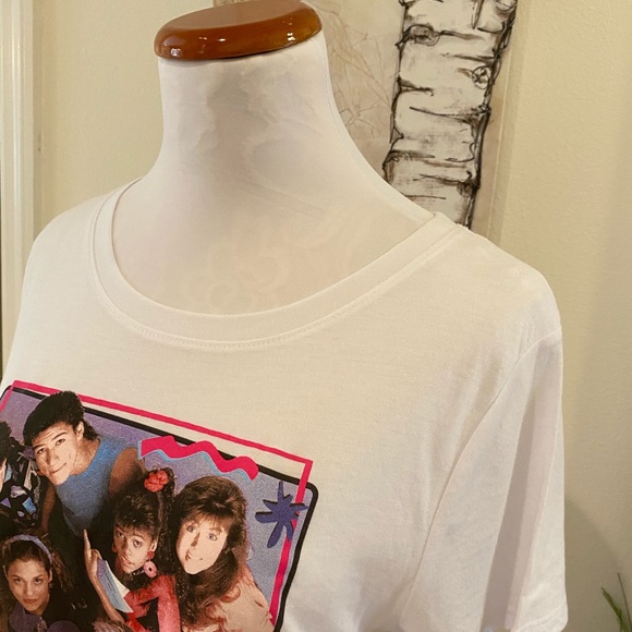 Saved By the Bell Transfer T-Shirt White NWT - Picture 4 of 6